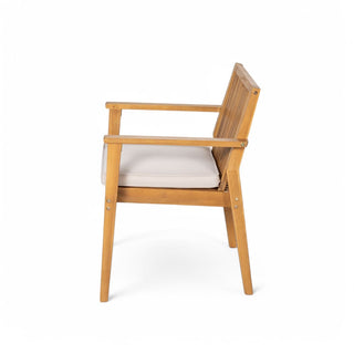 5-Piece Acacia Wood Outdoor Dining Set, Patio Table & Chairs with Removable Cushions