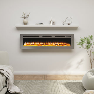 50/60 Inch  Modern LED Heater with 12 Flame Colors & Remote Electric Fireplace