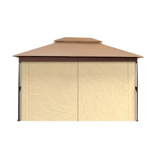 10x13 FT Outdoor Gazebo with Iron Frame & Double Roof Canopy
