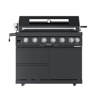 94-Inch 6-Burner 85000 BTU Outdoor Kitchen Island Grill | Stainless Steel BBQ with Wine Cooler, Rotisserie & Granite Countertop