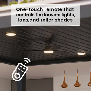 Aluminum Pergola Gazebo with Adjustable Louvered Roof & LED