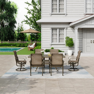 7-Piece Outdoor Patio Rectangular Dining Table and Chair Set