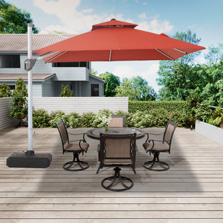 10 Ft Square Aluminum 360° Cantilever Patio Umbrella with Cover – Outdoor Yard Market Shade