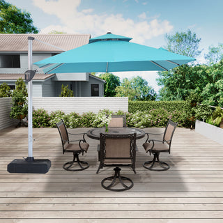 10 Ft Square Aluminum 360° Cantilever Patio Umbrella with Cover – Outdoor Yard Market Shade