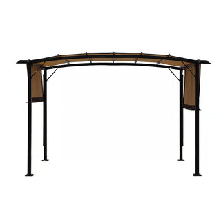 12 x 9 Ft Outdoor Pergola Gazebo with Retractable Canopy, Steel Frame Patio Grape Pergola for Backyard, Garden & Deck