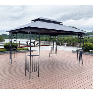 13x10 Ft Outdoor Patio Gazebo Canopy Tent with Ventilated Double Roof & Detachable Mosquito Netting