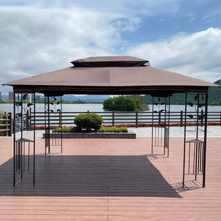 13x10 Ft Outdoor Patio Gazebo Canopy Tent with Ventilated Double Roof & Detachable Mosquito Netting