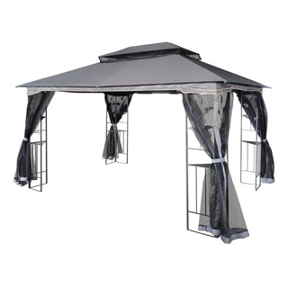 13x10 Ft Outdoor Patio Gazebo Canopy Tent with Ventilated Double Roof & Detachable Mosquito Netting