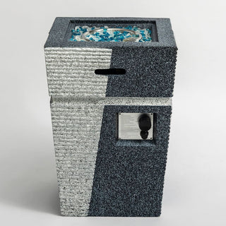 20" Propane Gas Fire Pit Table, 40000 BTU Square Concrete Fire Pit for Outside Patio Deck Garden Backyard-Light Gray