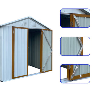 Mondawe 6ft x 4ft Metal Outdoor Storage Shed with Apex Roof, Garden Tool Organizer for Backyard
