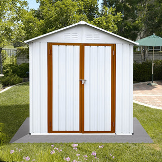 Mondawe 6ft x 4ft Metal Outdoor Storage Shed with Apex Roof, Garden Tool Organizer for Backyard