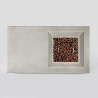 60" Propane Gas Fire Pit Table, 50000 BTU Rectangular Concrete Fire Pit for Outside Patio Deck Garden Backyard- Light Gray