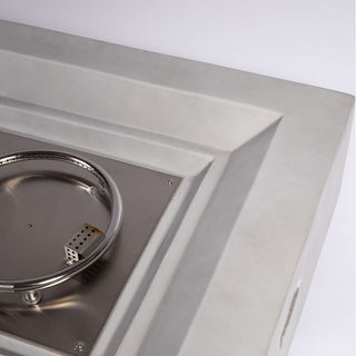 60" Propane Gas Fire Pit Table, 50000 BTU Rectangular Concrete Fire Pit for Outside Patio Deck Garden Backyard- Light Gray