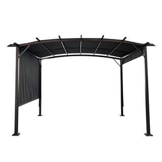 12x9 Ft Outdoor Pergola Gazebo with Retractable Shade Canopy, Heavy-Duty Steel Frame Sun Shelter for Patio, Garden & Terrace