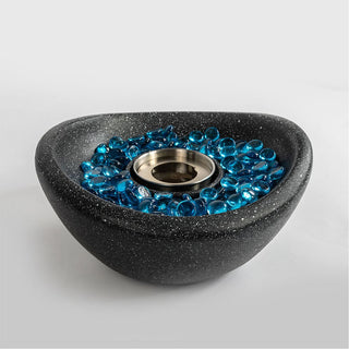 Tabletop Fire Pit Black/Blue, Outdoor & Indoor Fire Pit, Portable Concrete Fire Pit, Personal Ethanol Fireplace, Outdoor Table Top Fire Pit, Mini Fire Pit Smokeless Fire Bowl