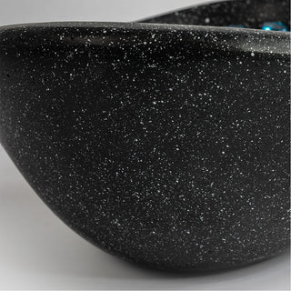 Tabletop Fire Pit Black/White+Blue, Outdoor & Indoor Fire Pit, Portable Concrete Fire Pit, Personal Ethanol Fireplace, Outdoor Table Top Fire Pit, Mini Fire Pit Smokeless Fire Bowl