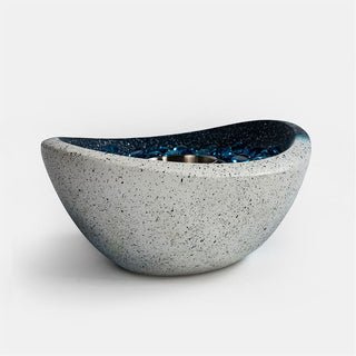 Tabletop Fire Pit Black/Blue, Outdoor & Indoor Fire Pit, Portable Concrete Fire Pit, Personal Ethanol Fireplace, Outdoor Table Top Fire Pit, Mini Fire Pit Smokeless Fire Bowl