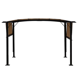 12 x 9 Ft Outdoor Pergola Gazebo with Retractable Canopy, Steel Frame Patio Grape Pergola for Backyard, Garden & Deck