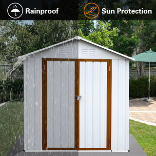 Mondawe 6ft x 4ft Metal Outdoor Storage Shed with Apex Roof, Garden Tool Organizer for Backyard