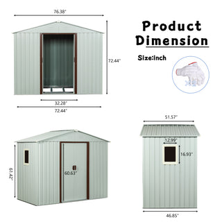6X5 FT Outdoor Metal Storage Shed with Window & Metal Foundation, White – Durable Garden Storage Solution