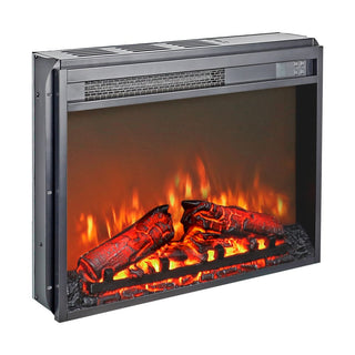 23-Inch Electric Fireplace Insert with Realistic Flame & Log Set, Remote-Controlled Heater for Cozy Indoor Spaces