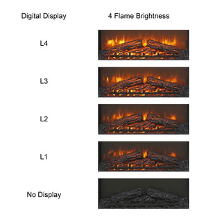 23-Inch Electric Fireplace Insert with Realistic Flame & Log Set, Remote-Controlled Heater for Cozy Indoor Spaces