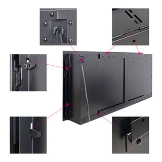 36/42 Inch Ultra-Thin Wall-Mounted Electric Fireplace with Tempered Glass, Multicolor Flames & Remote Control
