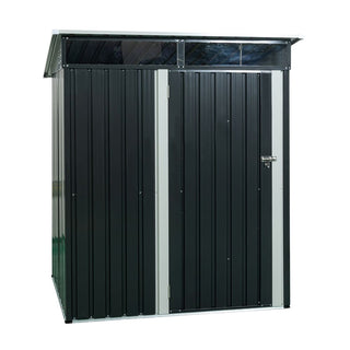 5X3 FT Outdoor Metal Storage Shed with Transparent Roof Panel, Tool Organizer for Garden, Patio & Backyard