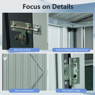 5X3 FT Outdoor Metal Storage Shed with Transparent Roof Panel, Tool Organizer for Garden, Patio & Backyard