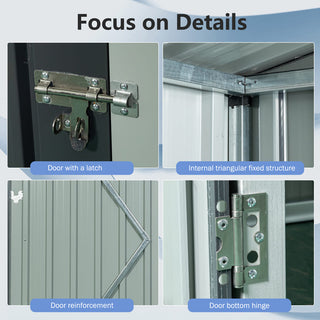 5X3 FT Outdoor Metal Storage Shed with Transparent Roof Panel, Tool Organizer for Garden, Patio & Backyard