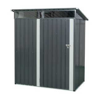 5X3 FT Outdoor Metal Storage Shed with Transparent Roof Panel, Tool Organizer for Garden, Patio & Backyard