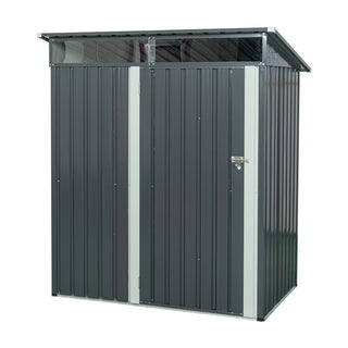 5X3 FT Outdoor Metal Storage Shed with Transparent Roof Panel, Tool Organizer for Garden, Patio & Backyard
