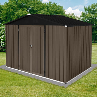 Mondawe 8ft x 6ft Metal Garden Storage Shed, Outdoor Tool Organizer for Backyard or Patio