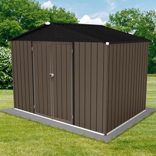 Mondawe 8ft x 6ft Metal Garden Storage Shed, Outdoor Tool Organizer for Backyard or Patio