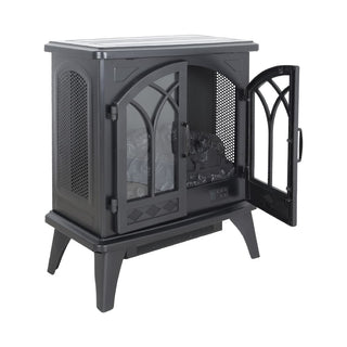 24-Inch 3D Flame Electric Infrared Quartz Fireplace Stove with Remote Control