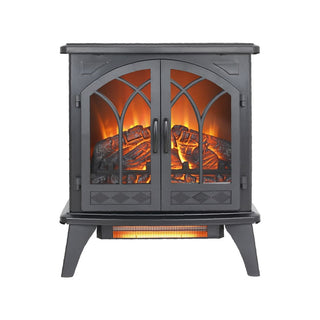 24-Inch 3D Flame Electric Infrared Quartz Fireplace Stove with Remote Control