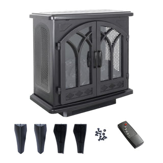 24-Inch 3D Flame Electric Infrared Quartz Fireplace Stove with Remote Control