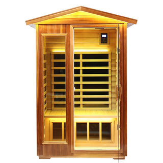 2 Person Infrared Sauna Room with Carbon Heating Panels, Canadian Hemlock Wood & Audio System