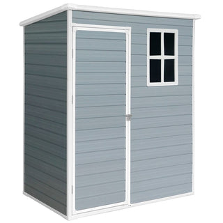 Resin Outdoor Storage Shed Plastic Garden Sheds with Floor and Lockable Door for Backyard, Lawn, Grey