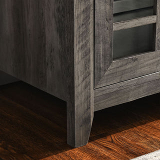 55-Inch Electric Fireplace TV Stand, Gray Wash Media Console with Built-In Heater for Living Room