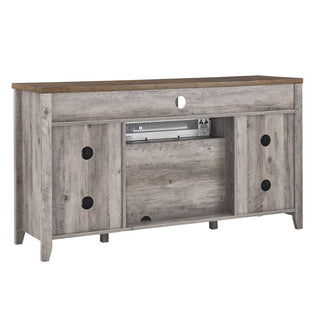 55-Inch Electric Fireplace TV Stand, Gray Wash Media Console with Built-In Heater for Living Room