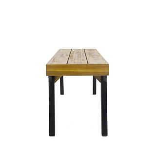 Outdoor Acacia Wood Dining Bench With Slatted Panel Top