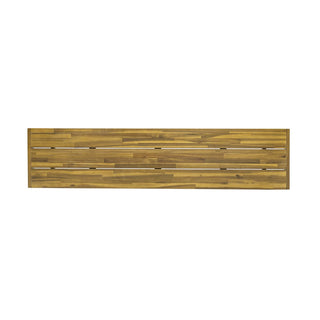 Outdoor Acacia Wood Dining Bench With Slatted Panel Top