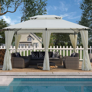 13x10 Outdoor Patio Gazebo Canopy Tent with Ventilated Double Roof & Detachable Sidewalls