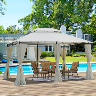 13x10 Outdoor Patio Gazebo Canopy Tent with Ventilated Double Roof & Detachable Sidewalls