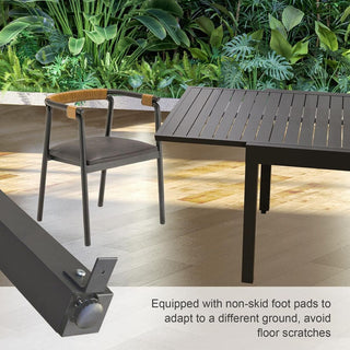 35"–71" Extendable Aluminum Patio Dining Table for 4–6 People, E-Coated Rectangular Indoor & Outdoor Table for Garden, Lawn & Porch