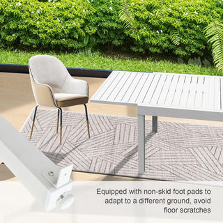 35"–71" Extendable Aluminum Patio Dining Table for 4–6 People, E-Coated Rectangular Indoor & Outdoor Table for Garden, Lawn & Porch