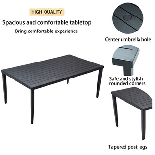 7-Piece Outdoor Patio Dining Set – Aluminum Frame, 4 Dining Chairs & 2 Swivel Rockers, Sunbrella Cushions, Table with Umbrella Hole