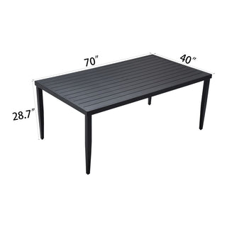 Outdoor Patio Aluminum 40"x70" Rectangle Dining Table with Tapered Feet & Umbrella Hole