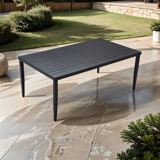 Outdoor Patio Aluminum 40"x70" Rectangle Dining Table with Tapered Feet & Umbrella Hole